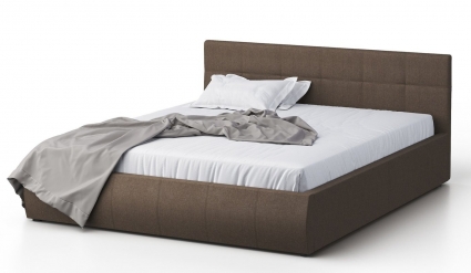 Кровать MYROOM Family Венера-1 180х200 коричневого цвета с подъемным механизмом (рогожка), с ящиком для хранения