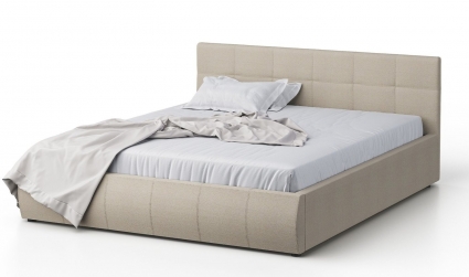 Кровать MYROOM Family Венера-1 180х200 бежевого цвета с подъемным механизмом (рогожка), с ящиком для хранения