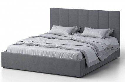 Кровать MYROOM Family Венера-3 180х200 серого цвета с подъемным механизмом (велюр), с ящиком для хранения