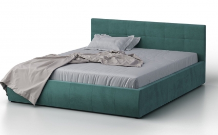 Кровать MYROOM Family Венера-1 160х190 мятного цвета с подъемным механизмом (велюр), с ящиком для хранения