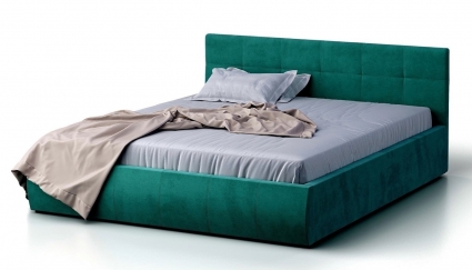 Кровать MYROOM Family Венера-1 160х190 зеленого цвета с подъемным механизмом (велюр), с ящиком для хранения