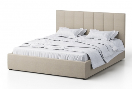 Кровать MYROOM Family Венера-3 160х200 бежевого цвета с подъемным механизмом (рогожка), с ящиком для хранения