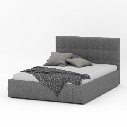 Кровать MYROOM Family Венера-2 200х200 серого цвета с подъемным механизмом (рогожка), с ящиком для хранения