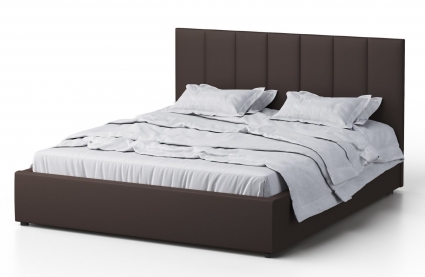 Кровать MYROOM Family Венера-3 160х190 коричневого цвета с подъемным механизмом (экокожа), с ящиком для хранения