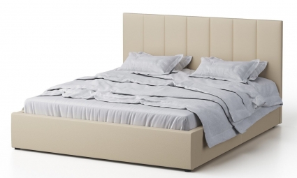 Кровать MYROOM Family Венера-3 140х190 бежевого цвета с подъемным механизмом (экокожа), с ящиком для хранения