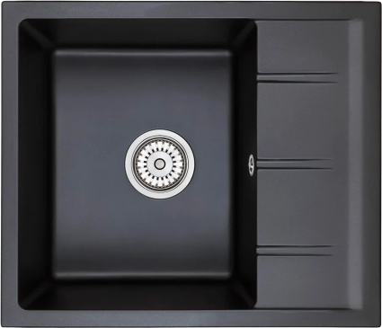 Мойка кухонная Emar Quartz EMQ-1580.Q Оникс матовая, прямоугольная, 58x50 см