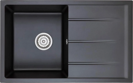 Мойка кухонная Emar Quartz EMQ-1800.Q Оникс матовая, прямоугольная, 80x50 см