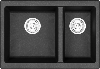 Мойка кухонная Emar Quartz EMQ-2665.PL Оникс матовая, прямоугольная, 66.5x46 см