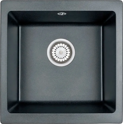 Мойка кухонная Emar Quartz EMQ-1455.P Оникс матовая, квадратная, 45.5x46 см