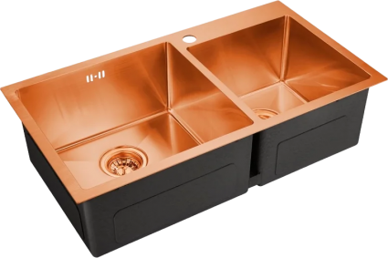 Мойка кухонная Emar PVD EMB-210 PVD Nano Coppery матовая, прямоугольная, 78x43 см