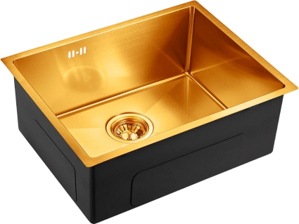 Мойка кухонная Emar PVD EMB-123 PVD Nano Golden матовая, прямоугольная, 54x42 см