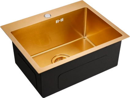 Мойка кухонная Emar PVD EMB-115 PVD Nano Golden матовая, прямоугольная, 53x43 см