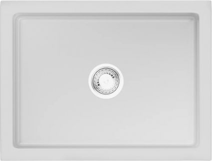 Мойка кухонная Omoikiri Mikura 61-WH Glossy белая глянцевая, прямоугольная, 61x46 см