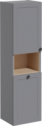 Шкаф-пенал VitrA Root Classic 40 L, с бельевой корзиной, серый, подвесной, матовый