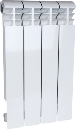 Радиатор алюминиевый Stout Vega 500 SRA-1310-050004 4 секции, боковое подключение, на площадь 7 кв.м., белый, 33.6x9.6x4 см