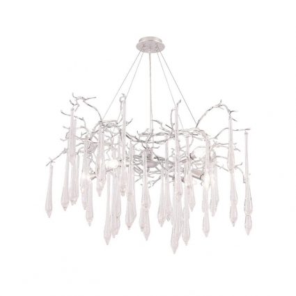 Подвесная люстра Crystal Lux REINA SP8 D1000 SILVER PATINA в стиле арт-деко, цвет серебро