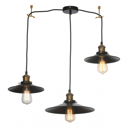 Подвесной светильник Lussole LOFT NEW YORK LSP-9601-3L в стиле лофт, цвет черный