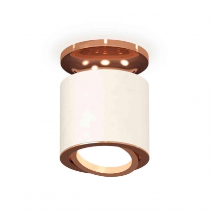 Комплект накладного светильника Ambrella light Techno Spot XS7401140 SWH/PPG белый песок/золото розовое полированное (N7930, C7401, N7005), в стиле Хай-тек, цвет белый