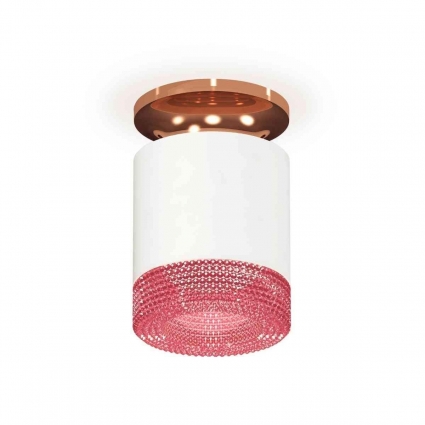 Комплект накладного светильника Ambrella light Techno Spot XS7401143 SWH/PPG/PI белый песок/золото розовое полированное/розовый (N7930, C7401, N7193), в стиле Хай-тек, цвет белый