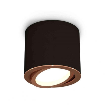Комплект накладного светильника Ambrella light Techno Spot XS7402004 SBK/PPG черный песок/золото розовое полированное (C7402, N7005), в стиле Хай-тек, цвет черный