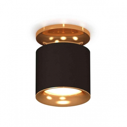 Комплект накладного светильника Ambrella light Techno Spot XS7402102 SBK/PYG черный песок/золото желтое полированное (N7929, C7402, N7014), в стиле Хай-тек, цвет черный
