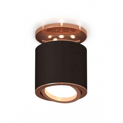 Комплект накладного светильника Ambrella light Techno Spot XS7402120 SBK/PPG черный песок/золото розовое полированное (N7930, C7402, N7005), в стиле Хай-тек, цвет черный