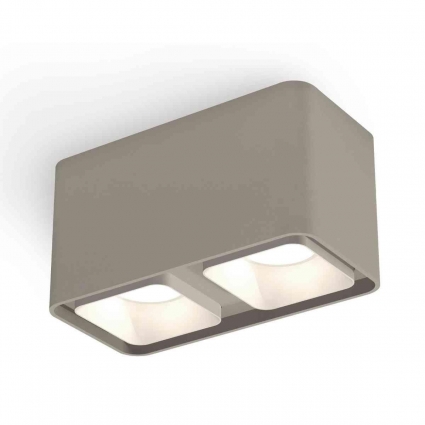 Комплект накладного светильника Ambrella light Techno Spot XS7852001 SGR/SWH серый песок/белый песок (C7852, N7701), в стиле Хай-тек, цвет серый