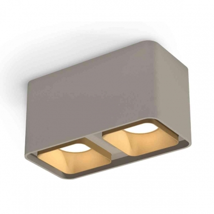 Комплект накладного светильника Ambrella light Techno Spot XS7852004 SGR/SGD серый песок/золото песок (C7852, N7704), в стиле Хай-тек, цвет серый
