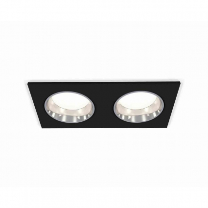 Комплект встраиваемого светильника Ambrella light Techno Spot XC6526003 SBK/PSL черный песок/серебро полированное (C6526, N6112), в стиле Хай-тек, цвет черный