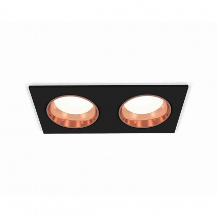 Комплект встраиваемого светильника Ambrella light Techno Spot XC6526005 SBK/PPG черный песок/золото розовое полированное (C6526, N6114), в стиле Хай-тек, цвет черный
