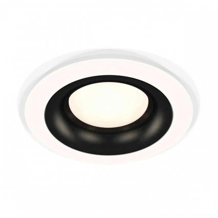 Комплект встраиваемого светильника Ambrella light Techno Spot XC7621002 SWH/PBK белый песок/черный полированный (C7621, N7011), в стиле Хай-тек, цвет белый