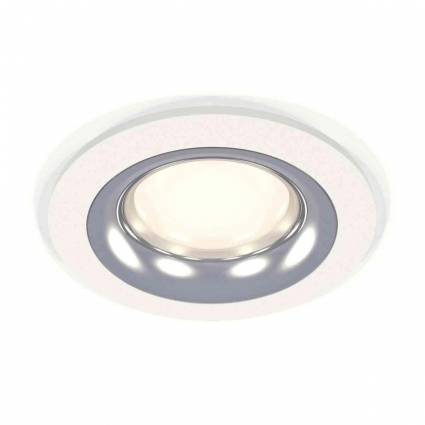 Комплект встраиваемого светильника Ambrella light Techno Spot XC7621003 SWH/PSL белый песок/серебро полированное (C7621, N7012), в стиле Хай-тек, цвет белый
