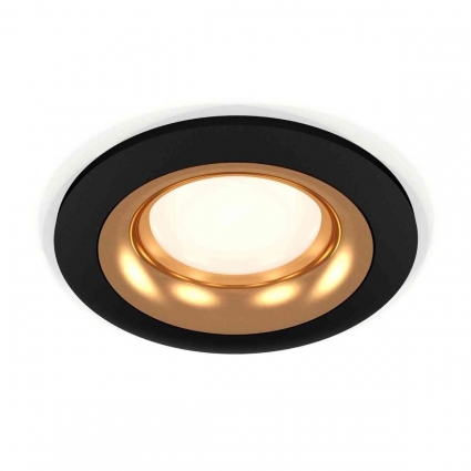 Комплект встраиваемого светильника Ambrella light Techno Spot XC7622005 SBK/PYG черный песок/золото желтое полированное (C7622, N7014), в стиле Хай-тек, цвет черный
