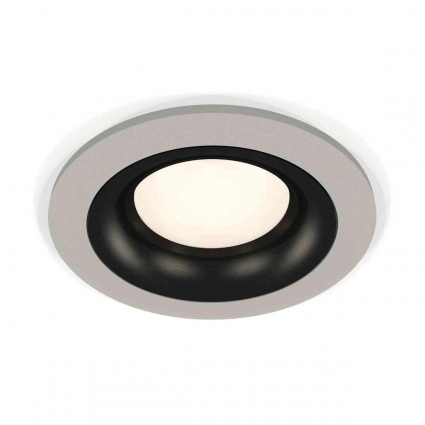 Комплект встраиваемого светильника Ambrella light Techno Spot XC7623002 SGR/PBK серый песок/черный полированный (C7623, N7011), в стиле Хай-тек, цвет серый