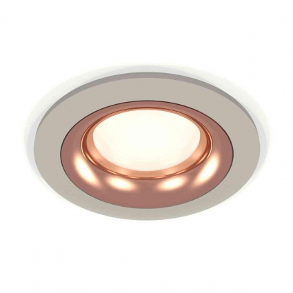 Комплект встраиваемого светильника Ambrella light Techno Spot XC7623006 SGR/PPG серый песок/золото розовое полированное (C7623, N7015), в стиле Хай-тек, цвет серый