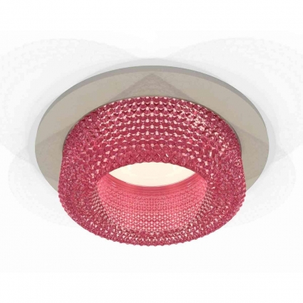 Комплект встраиваемого светильника Ambrella light Techno Spot XC7623022 SGR/PI серый песок/розовый (C7623, N7193), в стиле Хай-тек, цвет серый