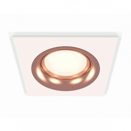 Комплект встраиваемого светильника Ambrella light Techno Spot XC7631006 SWH/PPG белый песок/золото розовое полированное (C7631, N7015), в стиле Хай-тек, цвет белый