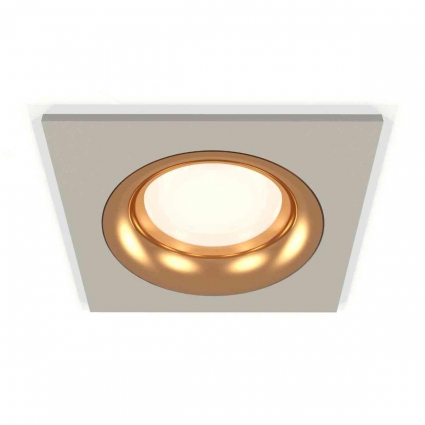 Комплект встраиваемого светильника Ambrella light Techno Spot XC7633005 SGR/PYG серый песок/золото желтое полированное (C7633, N7014), в стиле Хай-тек, цвет серый