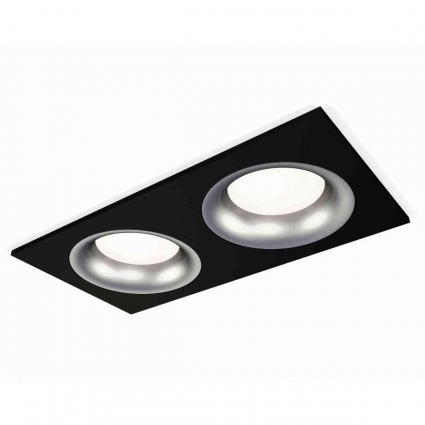 Комплект встраиваемого светильника Ambrella light Techno Spot XC7636004 SBK/MCH черный песок/хром матовый (C7636, N7013), в стиле Хай-тек, цвет черный