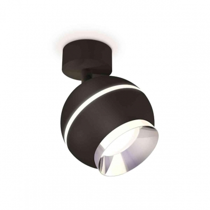 Комплект накладного светильника Ambrella light Techno Spot XM1102002 SBK/PBK черный песок/серебро полированное (A2210, C1102, N7032), в стиле Хай-тек, цвет черный