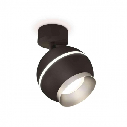Комплект накладного светильника Ambrella light Techno Spot XM1102003 SBK/MCH черный песок/хром матовый (A2210, C1102, N7033), в стиле Хай-тек, цвет черный