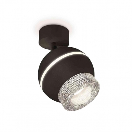 Комплект накладного светильника Ambrella light Techno Spot XM1102010 SBK/CL черный песок/прозрачный (A2210, C1102, N7191), в стиле Хай-тек, цвет черный