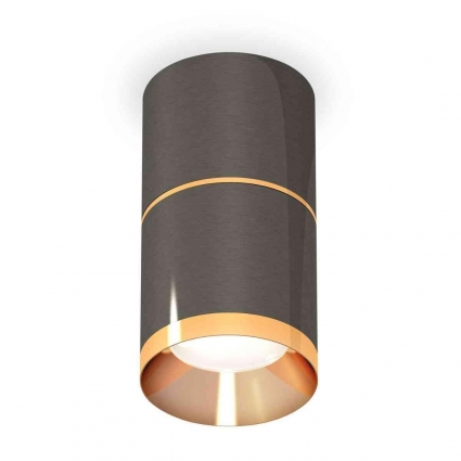 Комплект накладного светильника Ambrella light Techno Spot XS7403081 DCH/PYG черный хром/золото желтое полированное (C7403, A2072, C7403, N7034), в стиле Хай-тек, цвет черный