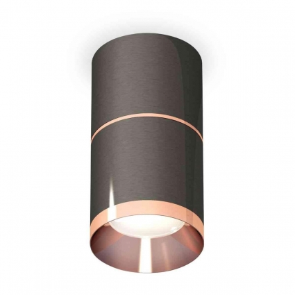 Комплект накладного светильника Ambrella light Techno Spot XS7403101 DCH/PPG черный хром/золото розовое полированное (C7403, A2073, C7403, N7035), в стиле Хай-тек, цвет черный