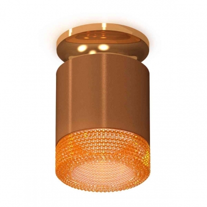 Комплект накладного светильника Ambrella light Techno Spot XS7404122 SCF/PYG/CF кофе песок/золото желтое полированное/кофе (N7929, C7404, N7195), в стиле Хай-тек, цвет кофейный