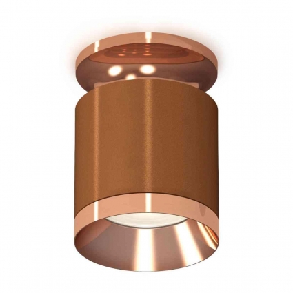 Комплект накладного светильника Ambrella light Techno Spot XS7404141 SCF/PPG кофе песок/золото розовое полированное (N7930, C7404, N7035), в стиле Хай-тек, цвет кофейный