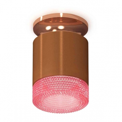Комплект накладного светильника Ambrella light Techno Spot XS7404142 SCF/PPG/PI кофе песок/золото розовое полированное/розовый (N7930, C7404, N7193), в стиле Хай-тек, цвет кофейный