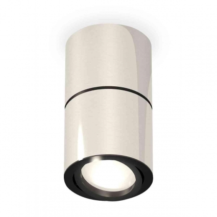 Комплект накладного светильника Ambrella light Techno Spot XS7405040 PSL/PBK серебро полированное/черный полированный (C7405, A2071, C7405, N7002), в стиле Хай-тек, цвет серебро