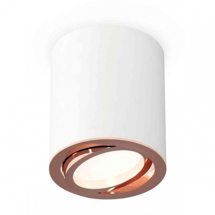 Комплект накладного светильника Ambrella light Techno Spot XS7421004 SWH/PPG белый песок/золото розовое полированное (C7421, N7005), в стиле Хай-тек, цвет белый