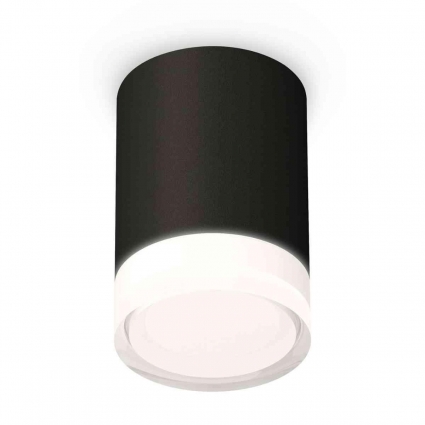 Комплект накладного светильника Ambrella light Techno Spot XS7422023 SBK/FR/CL черный песок/белый матовый/прозрачный (C7422, N7160), в стиле Хай-тек, цвет черный